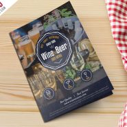Beer and Wine Menu Bi-Fold Brochure Template PSD