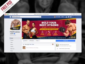 Fitness Gym Facebook Fanpage Cover PSD Template