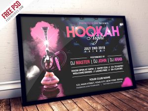 Hookah Night Party Flyer PSD Template