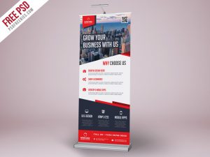 Corporate Advertisement Roll-Up Banner PSD Template