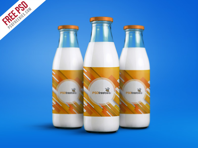 Download Milk Bottle Packaging Mockup Psd Template Psdfreebies Com