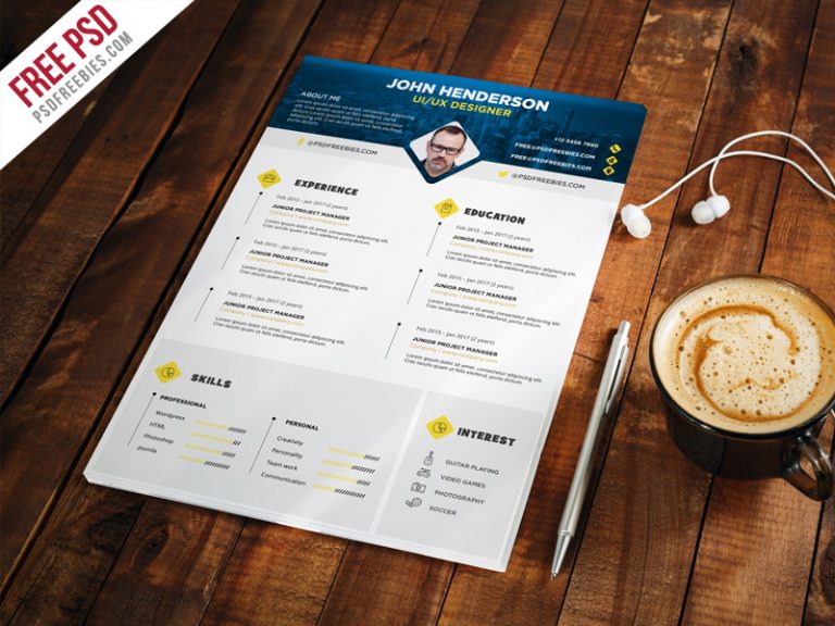 Professional Designer Resume CV Template PSD | PSDFreebies.com