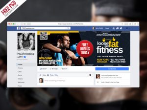 Gym Fitness Facebook Fanpage Cover Template PSD