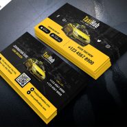 Cab Taxi Services Business Card Template PSD