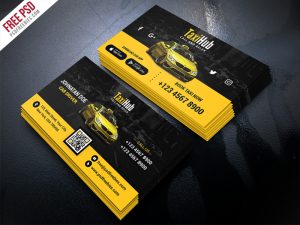 Cab Taxi Services Business Card Template PSD