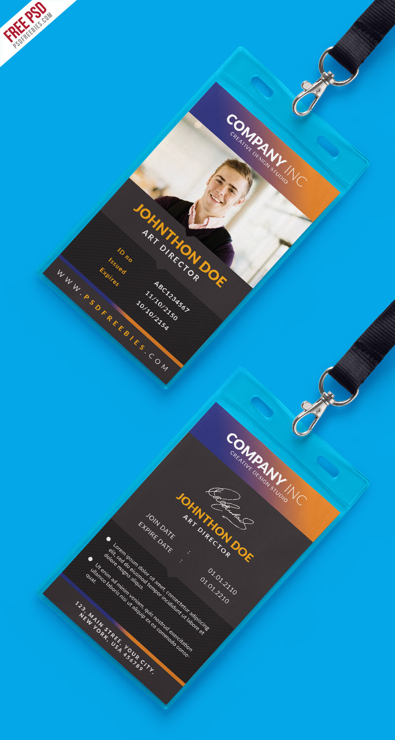 Free Creative Identity Card Design Template PSD – PSDFreebies.com Within Id Card Design Template Psd Free Download