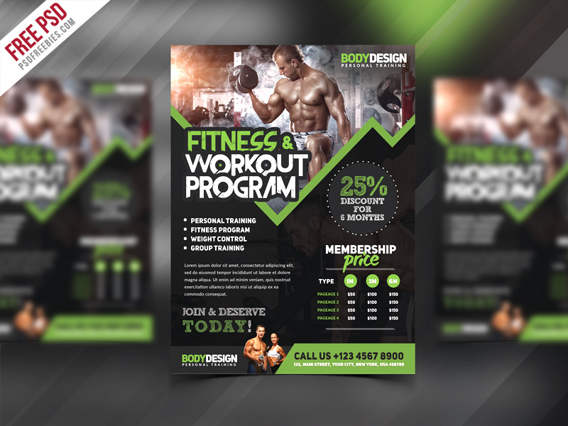 business fitness flyer templates free download