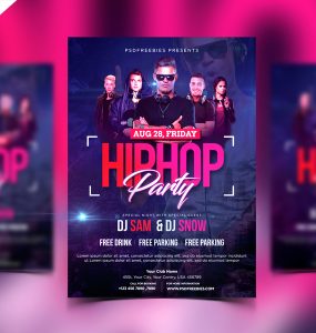 HipHop Party Invitation Flyer PSD Template