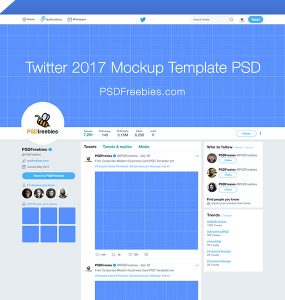 Twitter 2017 Mockup Template Free PSD