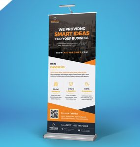 Advertisement Roll-Up Banner Free PSD