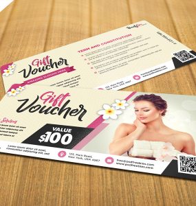 Beauty and Spa Gift Voucher PSD Template