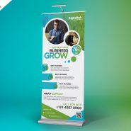 Business Promotion Roll-up Banner Template PSD