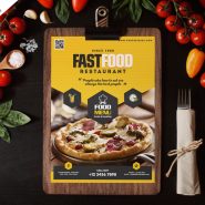 Fast Food Restaurant Menu Flyer Template PSD