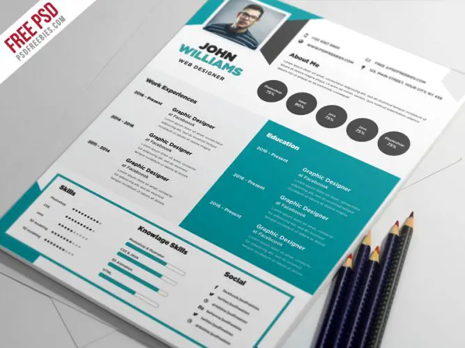 Free Creative Resume Template PSD | PSDFreebies.com