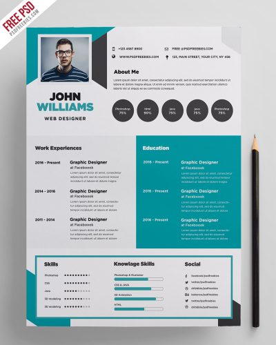 Free Creative Resume Template PSD | PSDFreebies.com