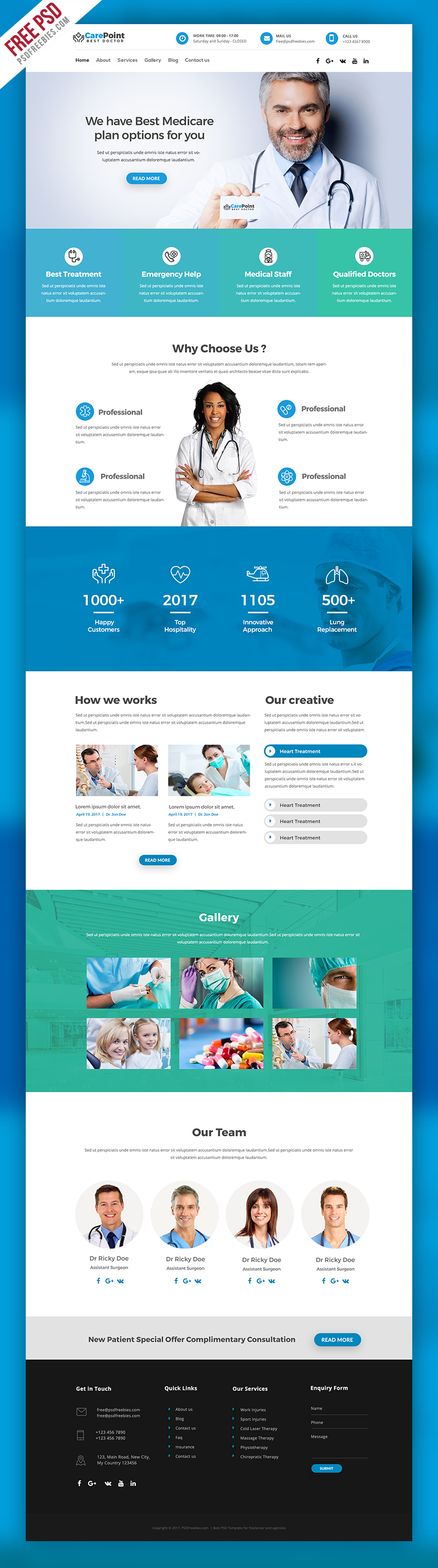 Medical Hospital Website PSD Template