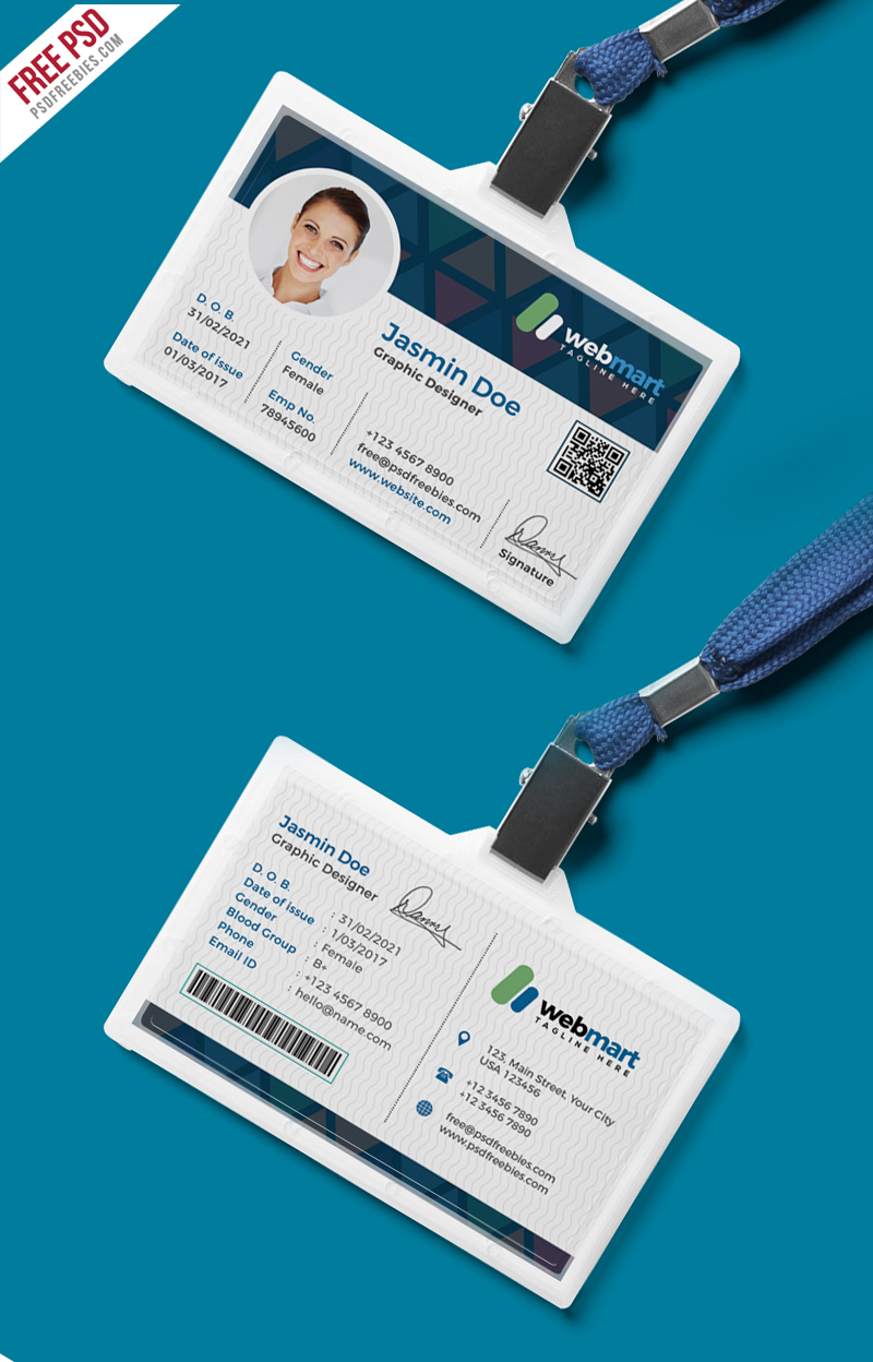 Office ID Card Design PSD – PSDFreebies.com With Pvc Id Card Template