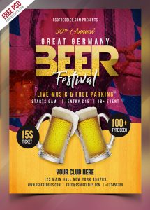 Beer Festival Flyer Free PSD Template