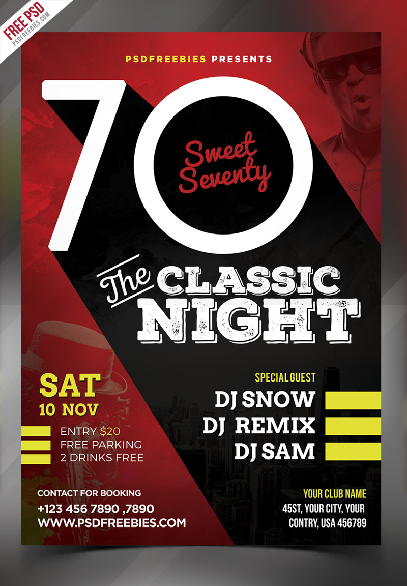 Classic Event Party Flyer PSD