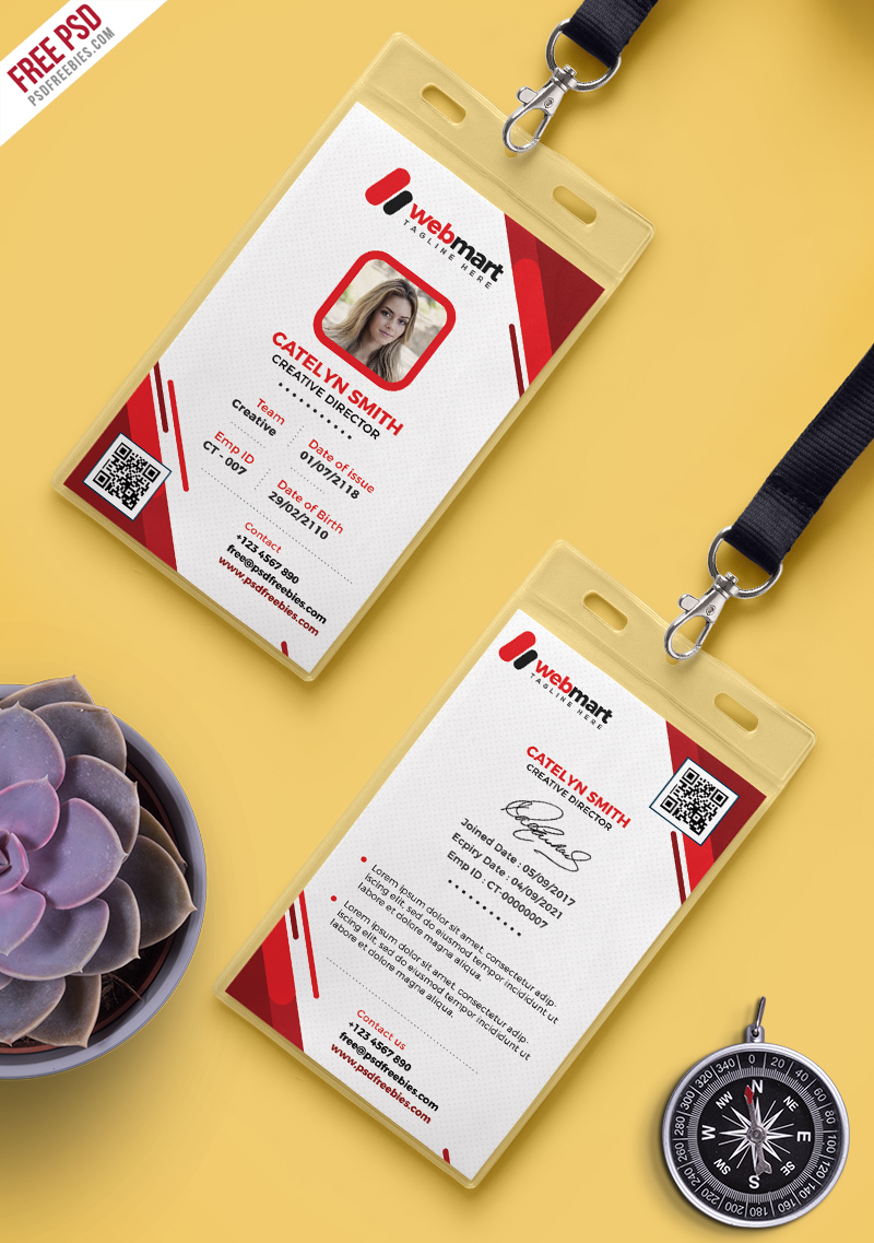 Free Photo Identity Card PSD Template – PSDFreebies.com With Photographer Id Card Template
