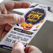 Halloween Kids Party Invitation Card PSD