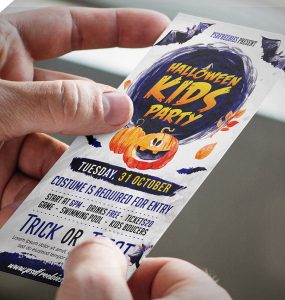 Halloween Kids Party Invitation Card PSD