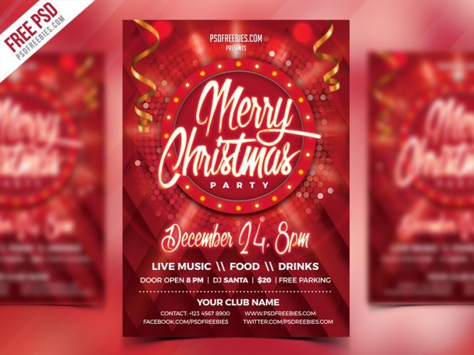 Christmas Party Flyer PSD Template | PSDFreebies.com