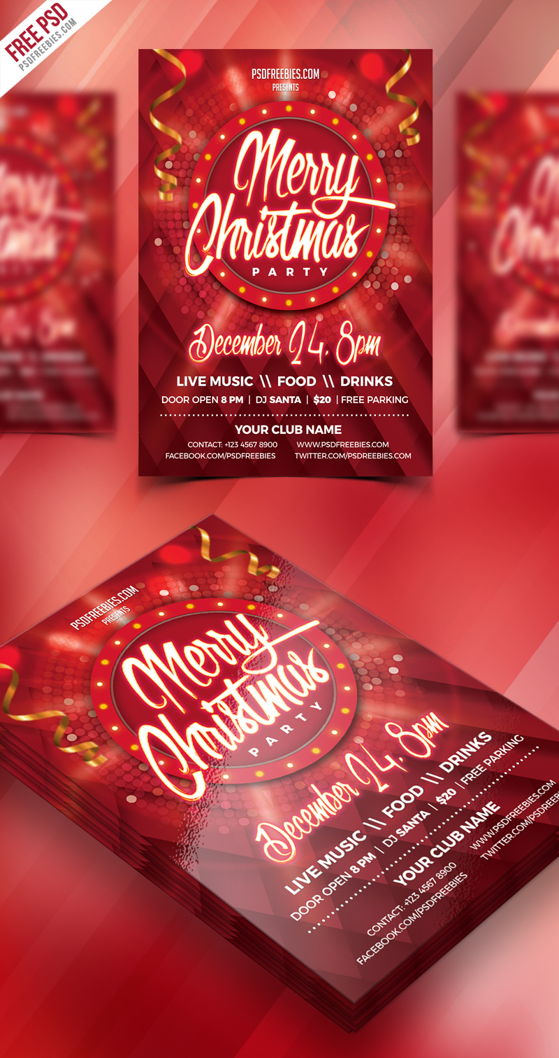 Christmas Party Flyer PSD Template PSDFreebies