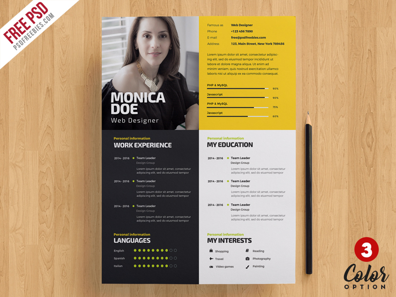 creative resume templates free download for photoshop