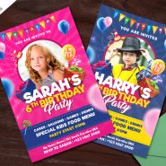 Kids Birthday Party Invitation Card PSD