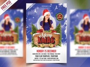 Merry Christmas Party Flyer Free PSD