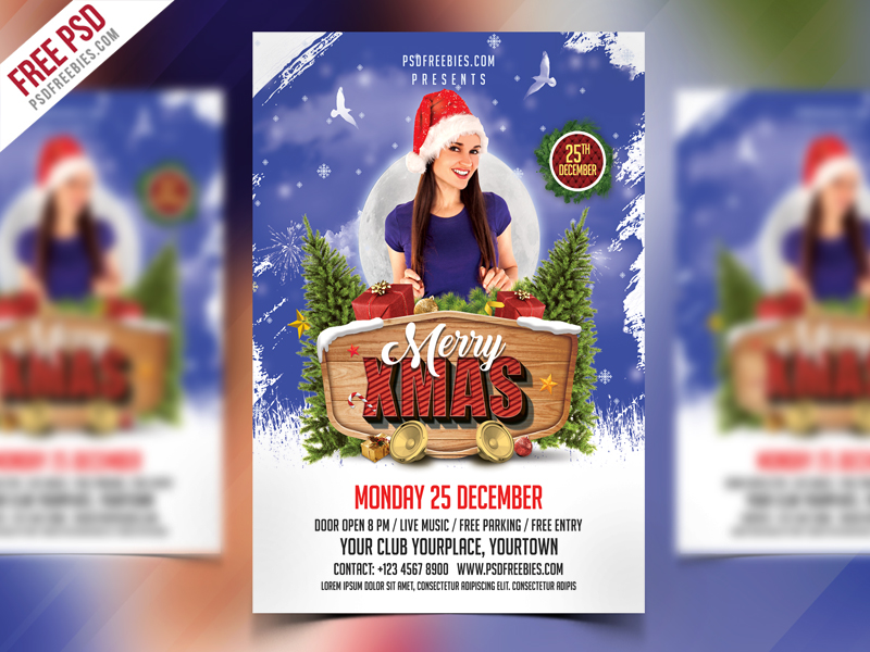 Merry Christmas Party Flyer Free Psd Psdfreebies Com