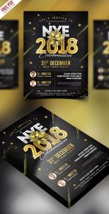 New Year 2018 Party Flyer PSD