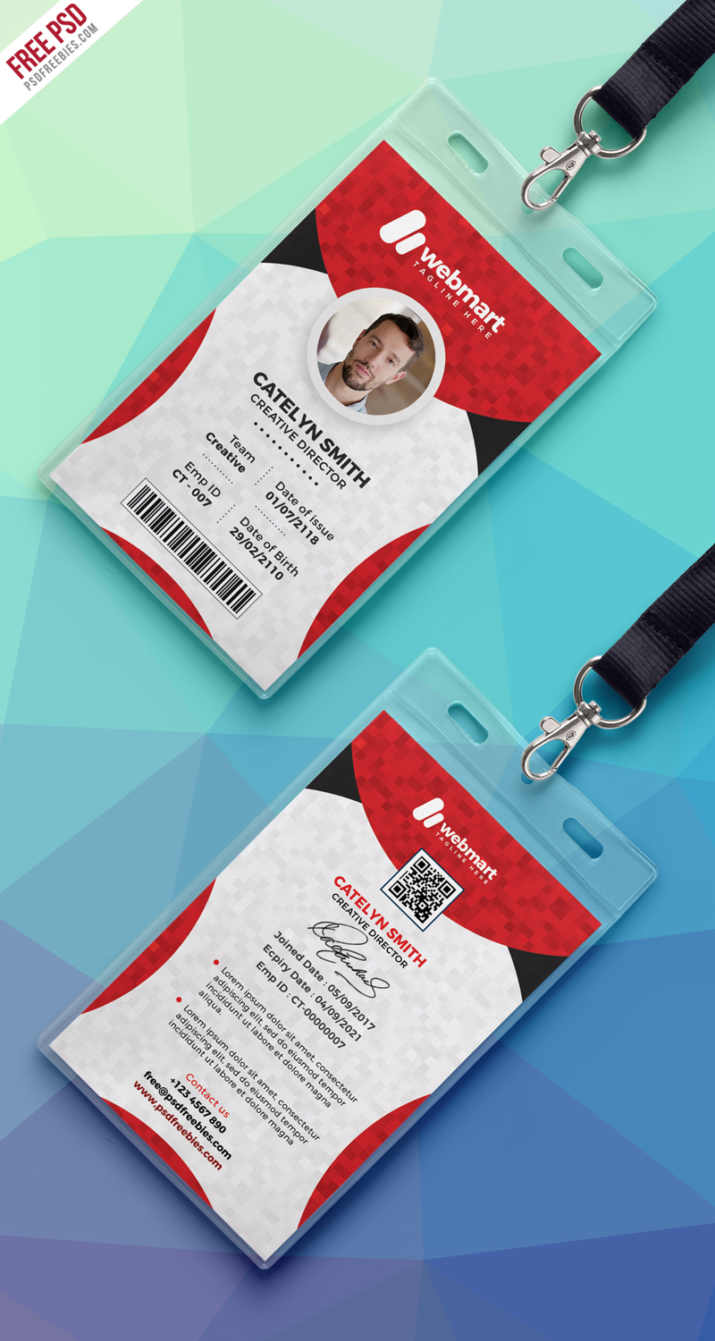 Office Photo Identity Card PSD – PSDFreebies.com In Media Id Card Templates