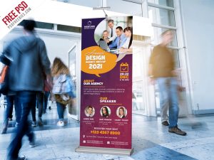 Corporate Conference Roll-up Banner PSD