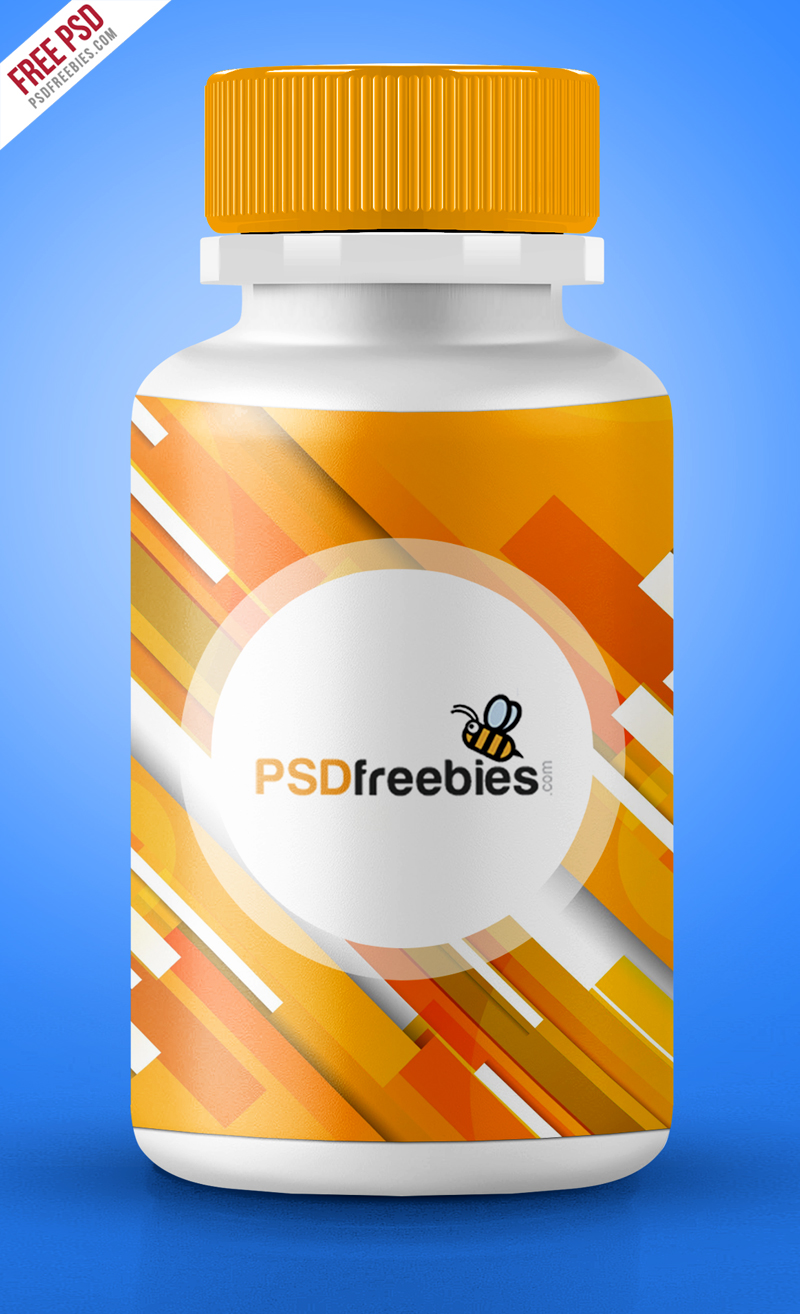 Pills Bottle Mockup Free PSD