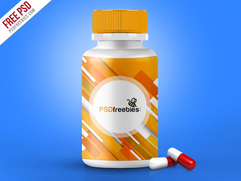 Download Pills Bottle Mockup Free PSD | PSDFreebies.com
