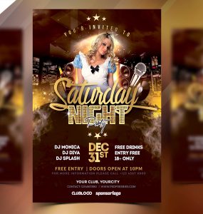 Saturday Party Flyer Free PSD