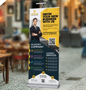 Corporate Roll Up Banner Design Free PSD
