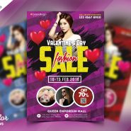 Valentines Day Sale Flyer Template PSD