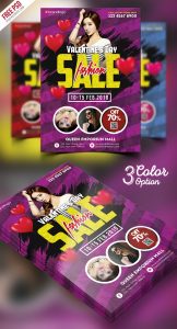 Valentines Day Sale Flyer Template PSD