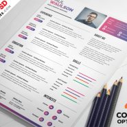 Creative Resume Template PSD Set