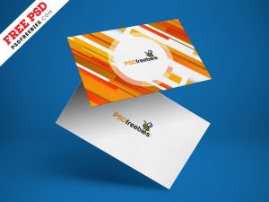 Free Floating Business Card Mockup PSD
