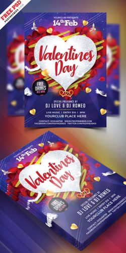 Valentines Day Flyer Free PSD Template | PSDFreebies.com