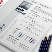 Clean Resume Design Template Free PSD