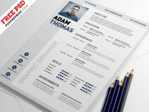 Clean Resume Design Template Free PSD