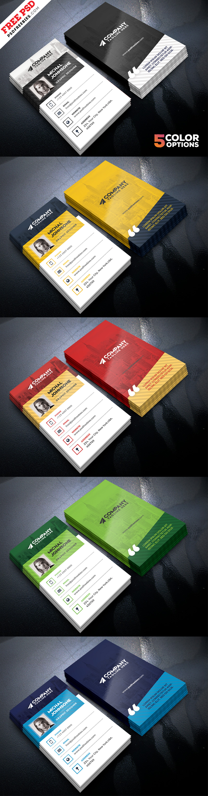 Corporate Business Cards Design Free PSD