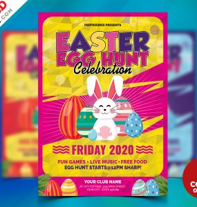 Easter Egg Hunt Flyer PSD Bundle