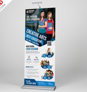 Education Roll up Banner PSD Template