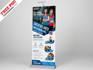 Education Roll up Banner PSD Template